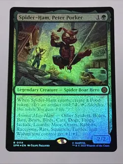 MTG Universes Beyond: Spider-man Spider-Ham, Peter Porker Foil 0114 NM Rare - Image 1