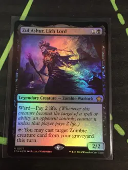 MTG Magic The Gathering Zul Ashur, Lich Lord Foil FDN Rare Zombie Commander - Image 1