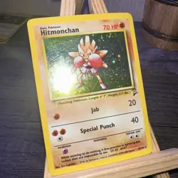 Hitmonchan Holo Rare 7/102 Base Set Unlimited Pokemon TCG - Image 2