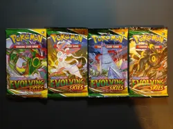 Evolving Skies Pokemon TCG Booster Packs Art Set (4 Packs) FACTORY SEALED - Image 1