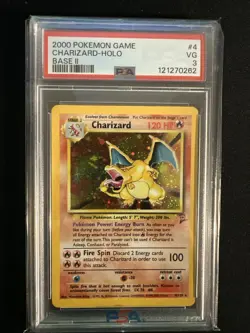 2000 Pokemon TCG Charizard Base Set 2 Holo Rare PSA 3 - Image 1
