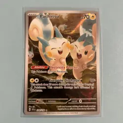 Pachirisu 208/198 Pokemon TCG Scarlet Violet Base Illustration Rare Pack Fresh - Image 1