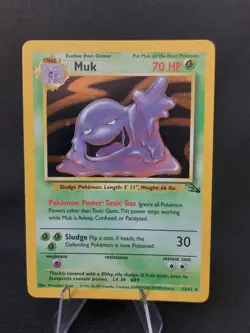 Muk 13/62 - Fossil Set Holo Rare Unlimited 1999 WOTC Vintage Pokemon TCG - LP - Image 1