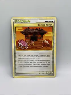 Burned Tower - 71/90 - HGSS Undaunted - Uncommon Stadium Card - Pokemon Card - Image 1