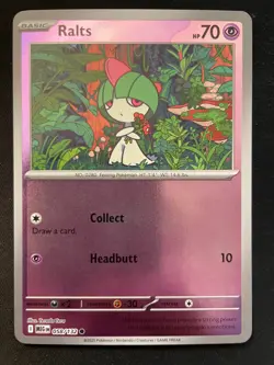 Ralts Reverse Holo Common 058/132 Mega Evolution Pokemon Card - Image 1