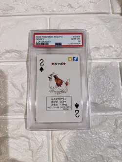 1996 Pokemon PIDGEY Japanese RED Charizard Deck 2 of Spades POKER Card PSA10 - Image 3