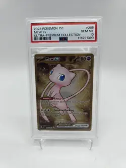 PSA 10 GEM MINT Mew Ex 205/165 Gold METAL 151 UPC PROMO Pokemon Card - Image 1