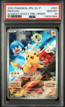 Psa10 Pokemon Card Pikachu Promo Scarlet Violet - Image 1