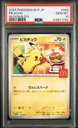 Pokemon Card Macdonald'S Pikachu Psa10 020/M-P Promo 3 - Image 1