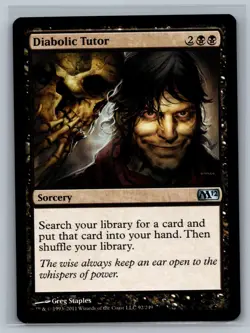 Magic The Gathering Magic 2012 Diabolic Tutor #92/249 MTG TCG CCG M12 - Image 1