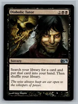 Magic The Gathering Magic 2014 Diabolic Tutor #95/249 MTG TCG CCG M14 - Image 1