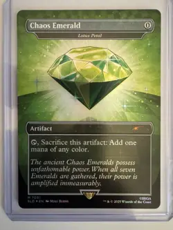 Chaos Emerald (7031) Green Foil - Lotus Petal - Sonic Secret Lair - Magic MTG - Image 1