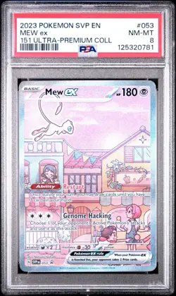 2023 Pokemon 151 SVP EN PSA 8 Mew EX #053 Ultra Premium UPC Black Star Promo - Image 1