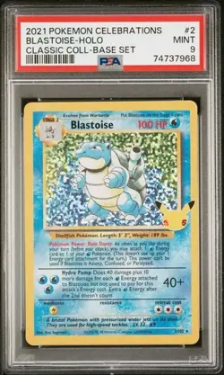 2021 POKEMON TCG CELEBRATIONS CLASSIC COLLECTION #2 BLASTOISE HOLO PSA 9 - Image 1