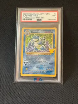 2021 POKEMON TCG CELEBRATIONS CLASSIC COLLECTION #2 BLASTOISE HOLO PSA 9 - Image 3