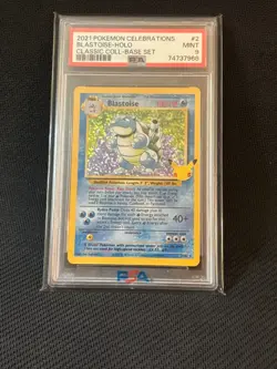 2021 POKEMON TCG CELEBRATIONS CLASSIC COLLECTION #2 BLASTOISE HOLO PSA 9 - Image 5