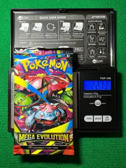 HEAVYU 22.73 Grams! Pokemon Mega Evolution Factory Sealed Booster Pack!! - Image 1