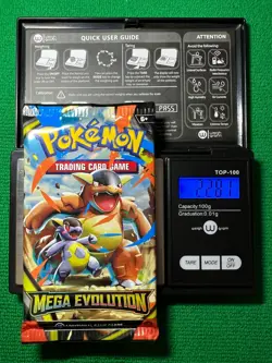 HEAVYU 22.81 Grams! Pokemon Mega Evolution Factory Sealed Booster Pack!! - Image 1