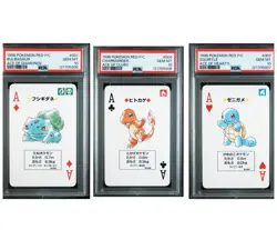 1996 POKEMON RED VERSION PLAYING CARDS BULBASAUR CHARMANDER SQUIRTLE PSA10 set - Image 1