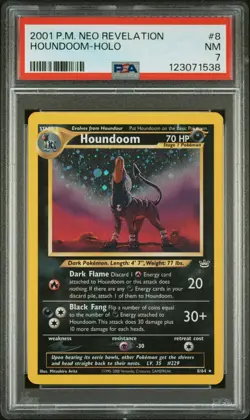 2001 POKEMON NEO REVELATION #8 HOUNDOOM-HOLO PSA 7 - Image 1