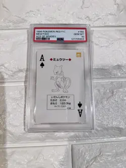 1996 POKEMON RED VERSION PLAYING CARDS #150 MEWTWO ACE OF SPADES PSA10 - Image 3