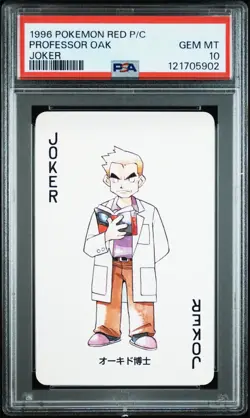 1996 POKEMON RED VERSION PLAYING CARDS PROFESSOR OAK JOKER PSA10 - Image 1
