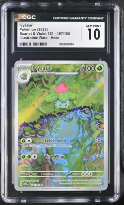 POKEMON English Ivysaur 167/165 2023 Scarlet & Violet 151 Holo CGC 10 - Image 1