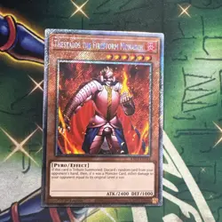 Yugioh Thestalos the Firestorm Monarch RA03-EN143 Platinum Secret Rare 1st Ed NM - Image 1