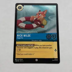 Nick Wilde 148/204 Disney Lorcana Azurite Sea Common Cold Foil Card NM - Image 1