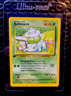 Bulbasaur Bulbizarre (French) pokemon card 1st edition Base Set #44 - Image 1