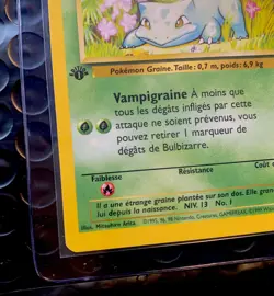 Bulbasaur Bulbizarre (French) pokemon card 1st edition Base Set #44 - Image 5