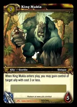 King Mukla Loot Card Banana Charm Pet World of Warcraft WoW TCG Chimp Monkey - Image 2