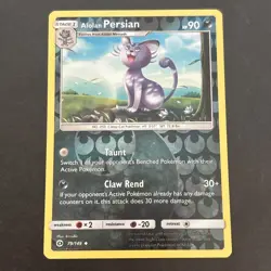 Alolan Persian 79/149 Reverse Holo Sun & Moon Base Set Pokemon 2017 LP - Image 1