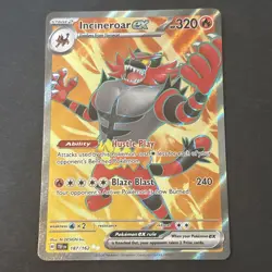 Incineroar ex 187/162 Temporal Forces Full Art Ultra Rare Holo Pokemon Card NM - Image 1