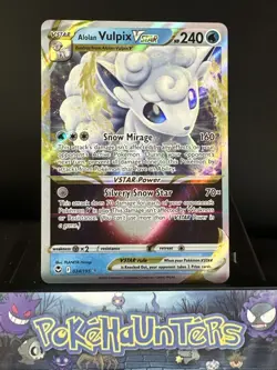 Pokemon Card Alolan Vulpix VSTAR 034/195 Silver Tempest Full Art Ultra Rare NM - Image 1