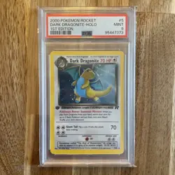 2000 Pokemon Rocket 1st Edition Dark Dragonite Holo Rare #5/82 PSA 9 - Image 1