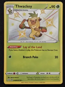 Thwackey SV005/SV122 Shining Fates Shiny Vault Holo Rare Pokemon TCG 2021 NM - Image 1