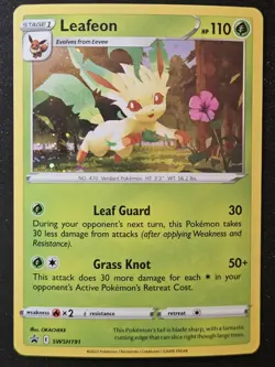 Double Swirl Leafeon SWSH191 Black Star Promos Cosmos Holo Pokemon TCG 2022 NM - Image 1