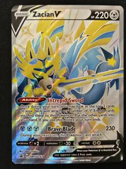 Zacian V SWSH292 Black Star Promos Crown Zenith Full Art Holo Pokemon 2023 NM - Image 1