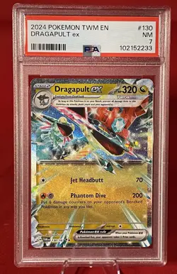 2024 Pokemon Scarlet & Violet Twilight Masquerade Dragapult ex #130/167 PSA 7 NM - Image 1