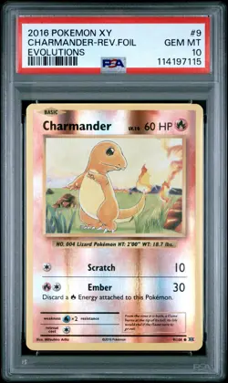 2016 Pokemon Xy Evolutions Charmander-Rev. Foil Evolutions PSA 10 #9 - Image 1