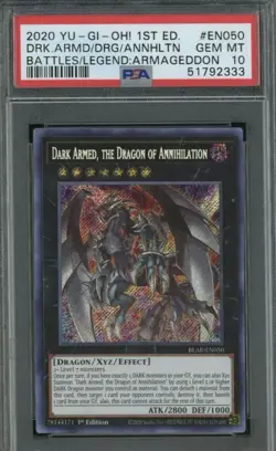 Yugioh PSA 10 Dark Armed Dragon Of Annihilation 1st Ed Secret Rare BLAR Low Pop! - Image 1