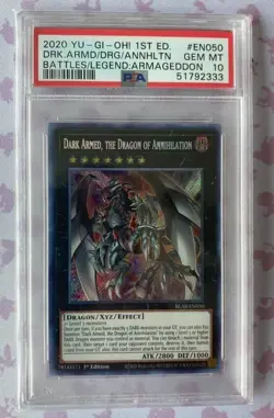 Yugioh PSA 10 Dark Armed Dragon Of Annihilation 1st Ed Secret Rare BLAR Low Pop! - Image 2