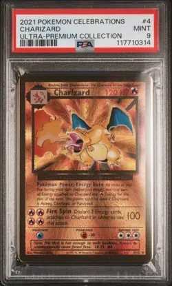 PSA 9 - 2021 Pokemon Celebrations UPC CHARIZARD Gold Metal Card #4 (0314) - Image 1