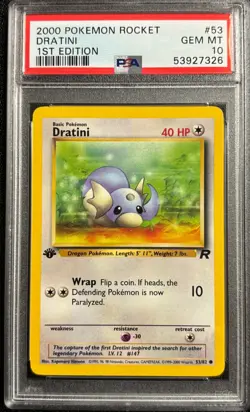 PSA 10 Dratini 5382 1st Edition Team Rocket 2000 Pokemon Card - Image 1