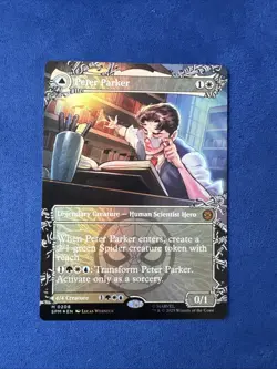 Peter Parker (Borderless) (Foil) 0208 (M) MTG Marvel's Spider-Man (SPM) - Image 1