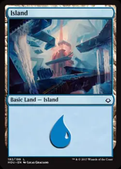 Island (192) -Foil Light Play MTG Hour of Devastation - Image 1