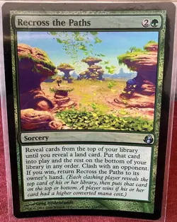 MTG Recross the Paths Foil Card Morningtide Magic Green Sorcery - Image 1
