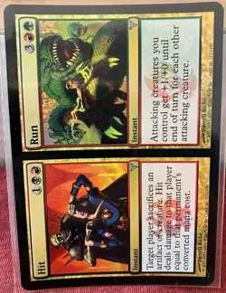 MTG Hit Run Foil Card Dissension Magic Gold Split - Image 1