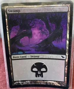 MTG Swamp 291 Shadowmoor Foil Card Shadowmoor Magic Land Warren Mahy - Image 1